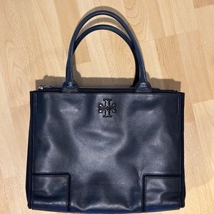 Tory Burch Black Leather Pebble Tote